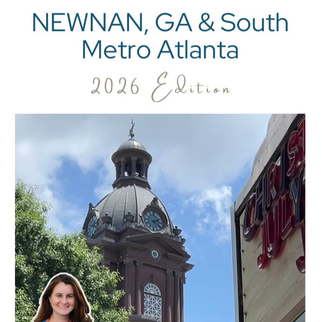 Cover of Kate’s 2026 guide to Newnan and South Metro Atlanta